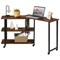 Costway Patented Sofa Side End Table 360° Rotating Bookcase w/Storage Shelves & Wheels Brown/Rustic Brown/Natural